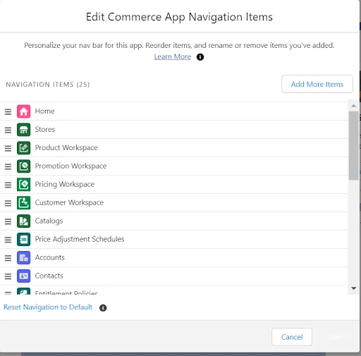 Add more objects to the Commerce App navigation
