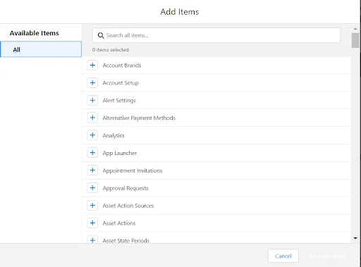 Add objects Commerce App navigation