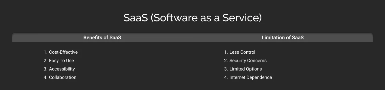 benefits and disadvantages of saas dark
