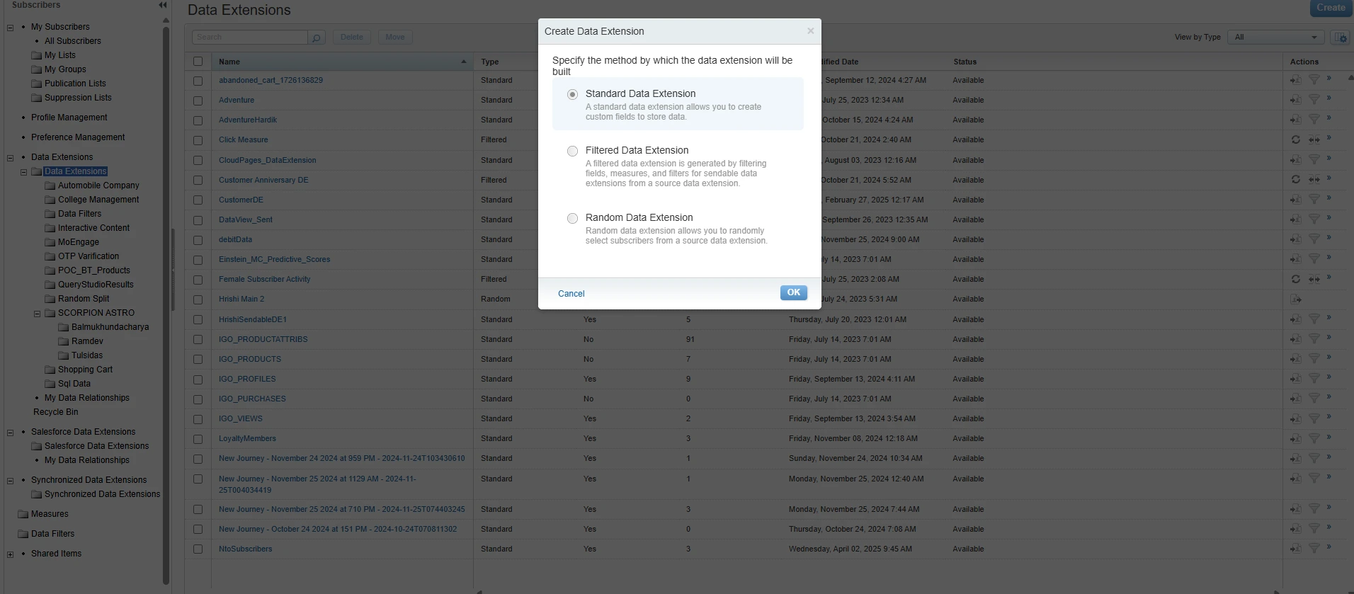 Build Data Extensions