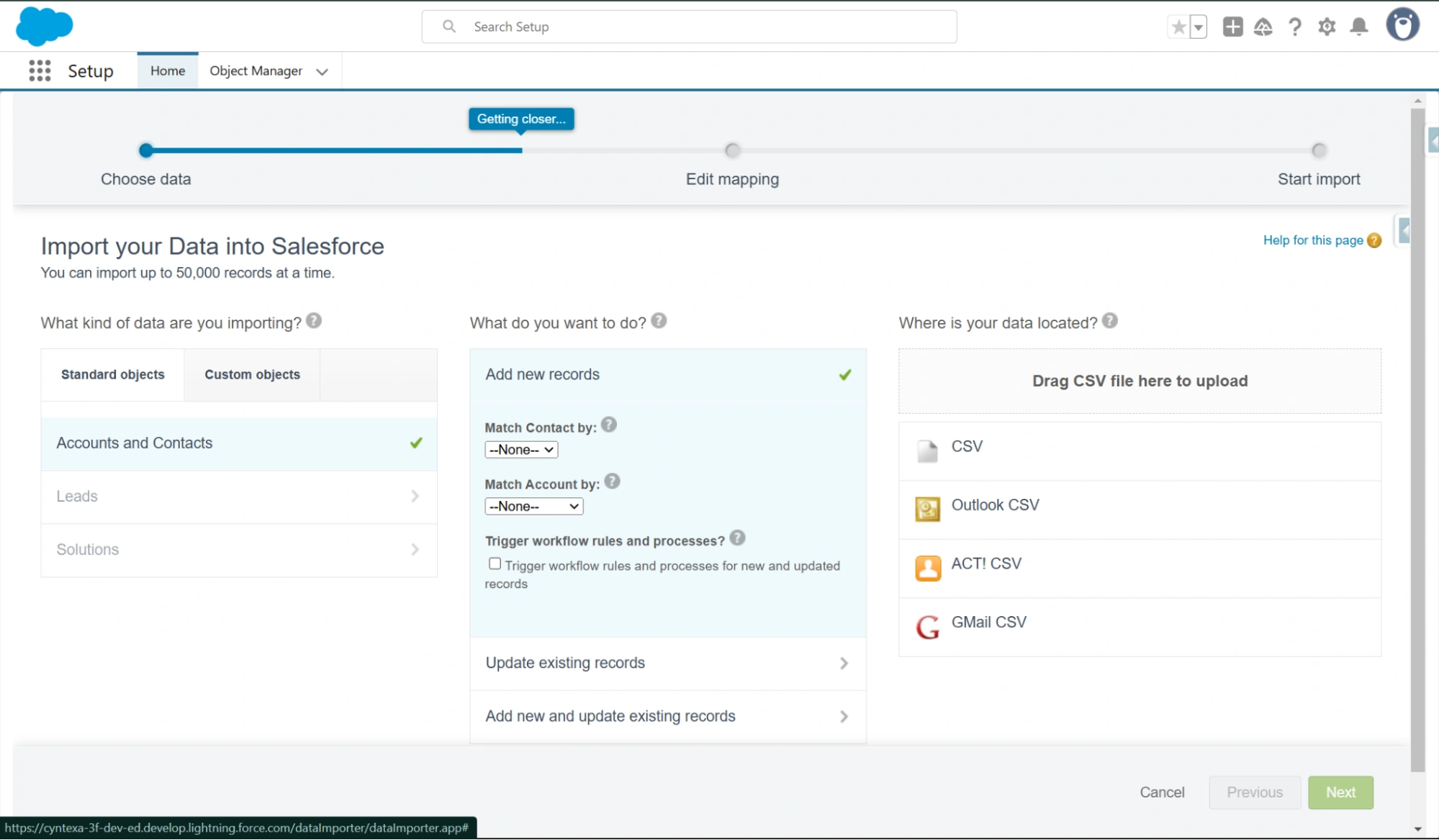 Clicks on Add New Records.