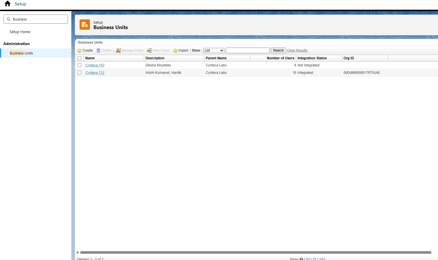 Configure Business Units