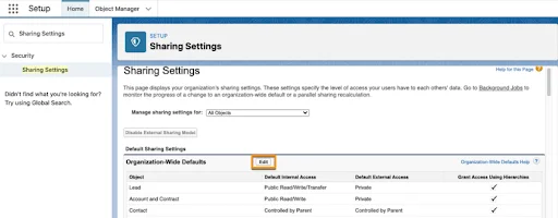 Configure sharing settings