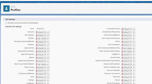 Configure the profile settings