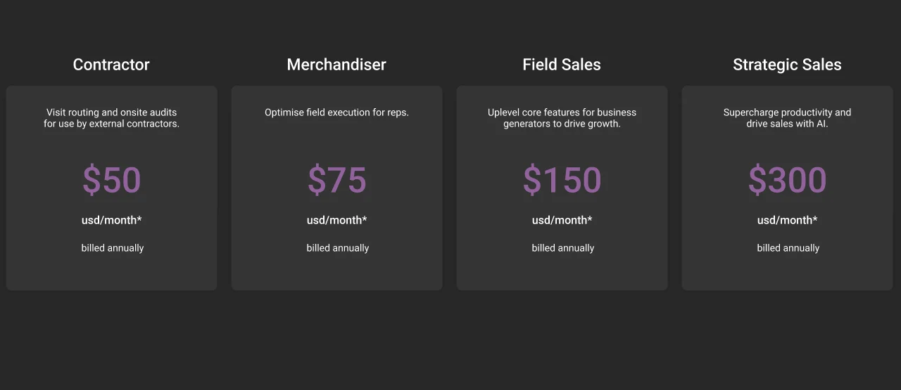 Consumer Goods Cloud Pricing Plan Dark