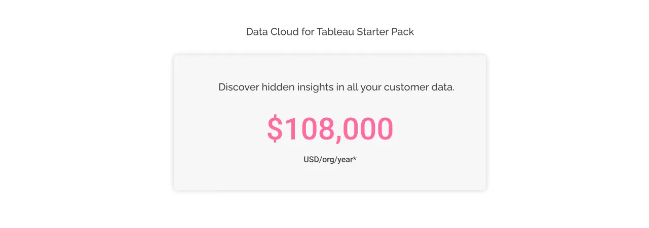 Data Cloud for Tableau Cost light