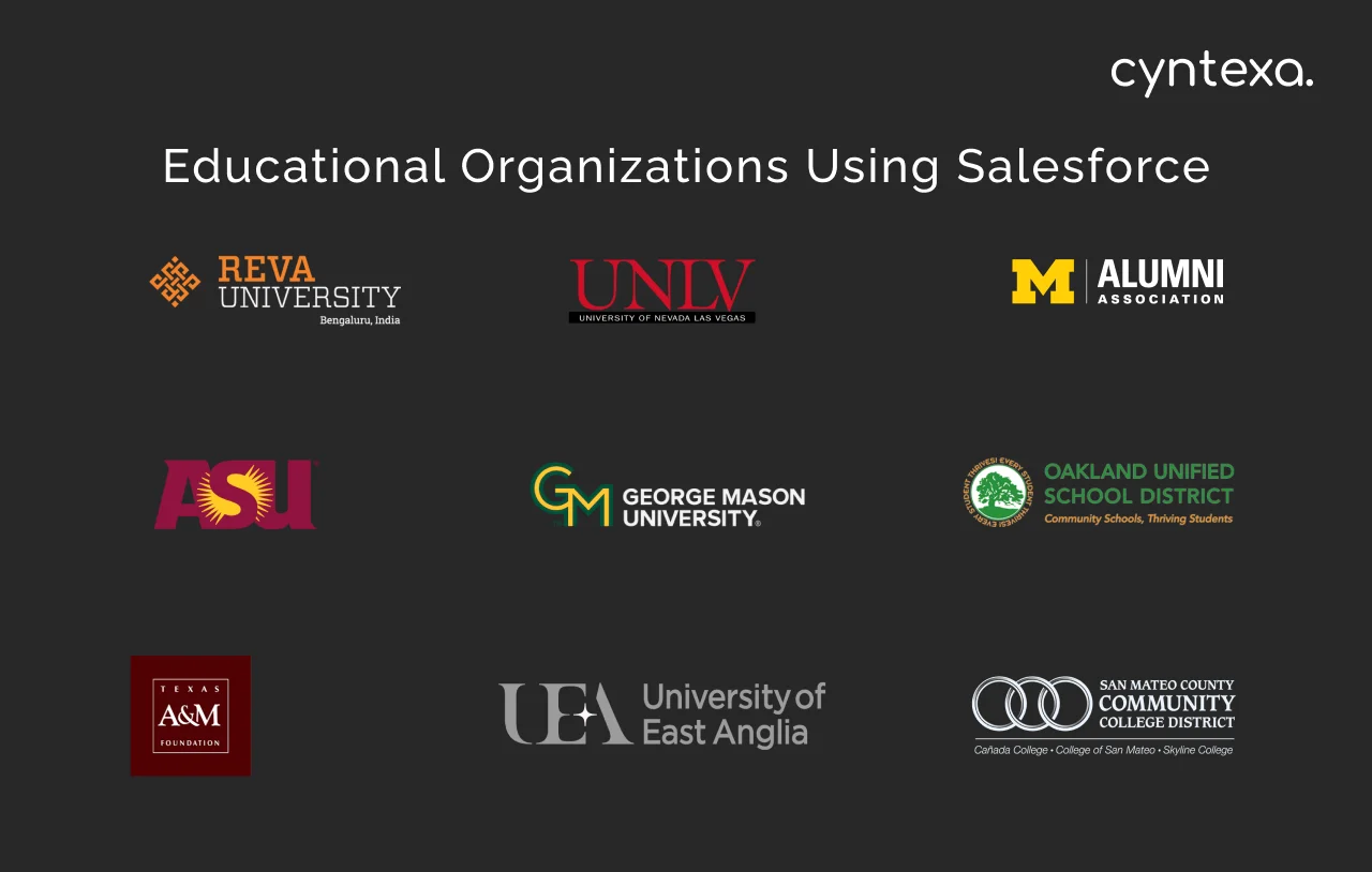educational organizations using Salesforce dark mode image
