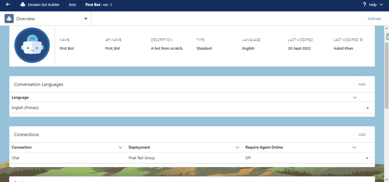 Einstein Chatbot Implementation Guide - Step 2