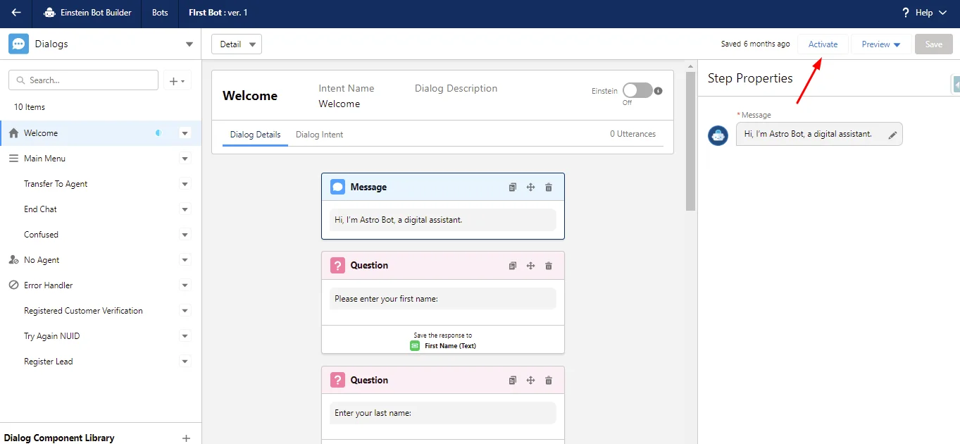 Einstein Chatbot Implementation Guide - Step 8