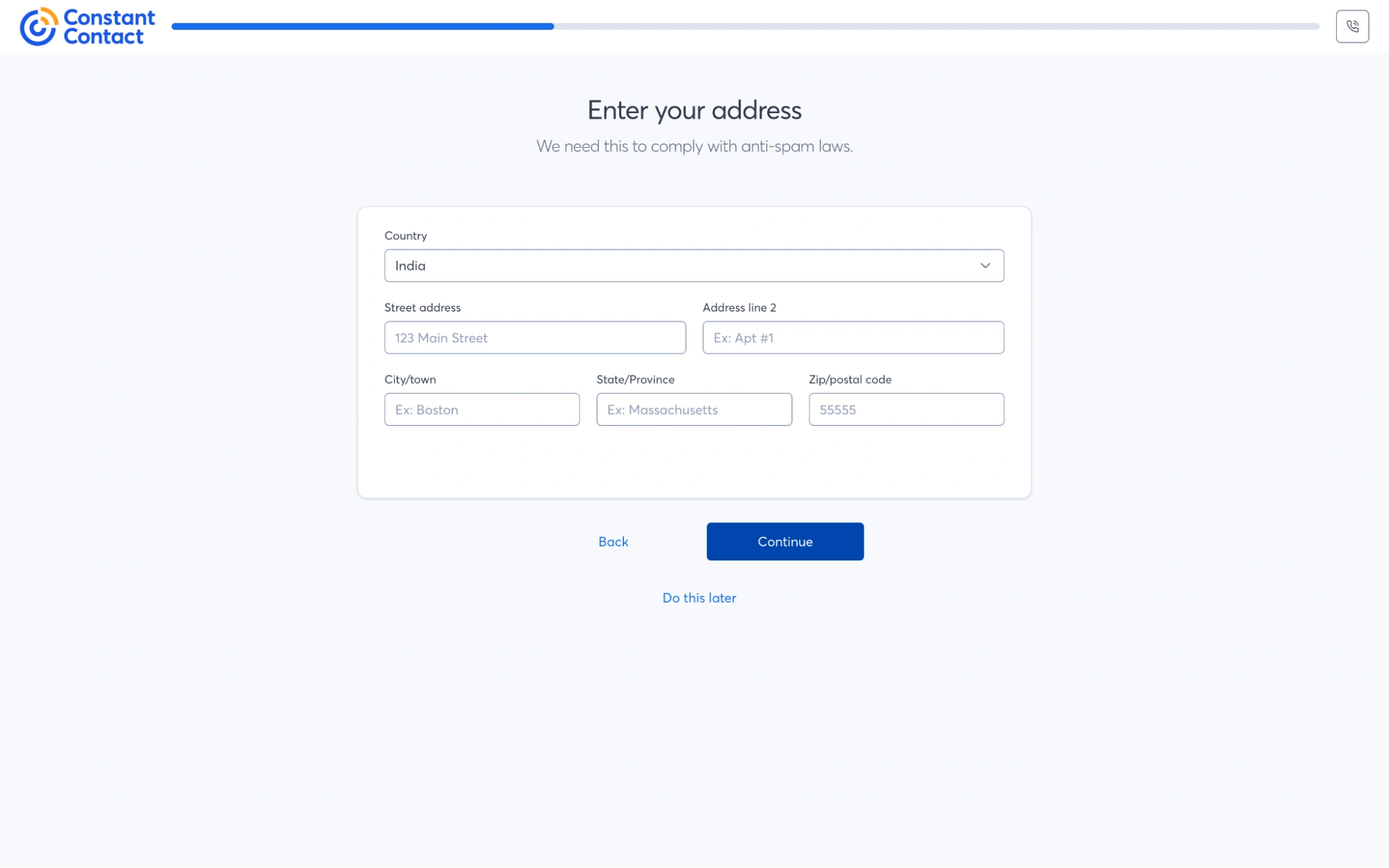 Enter your address and continue: