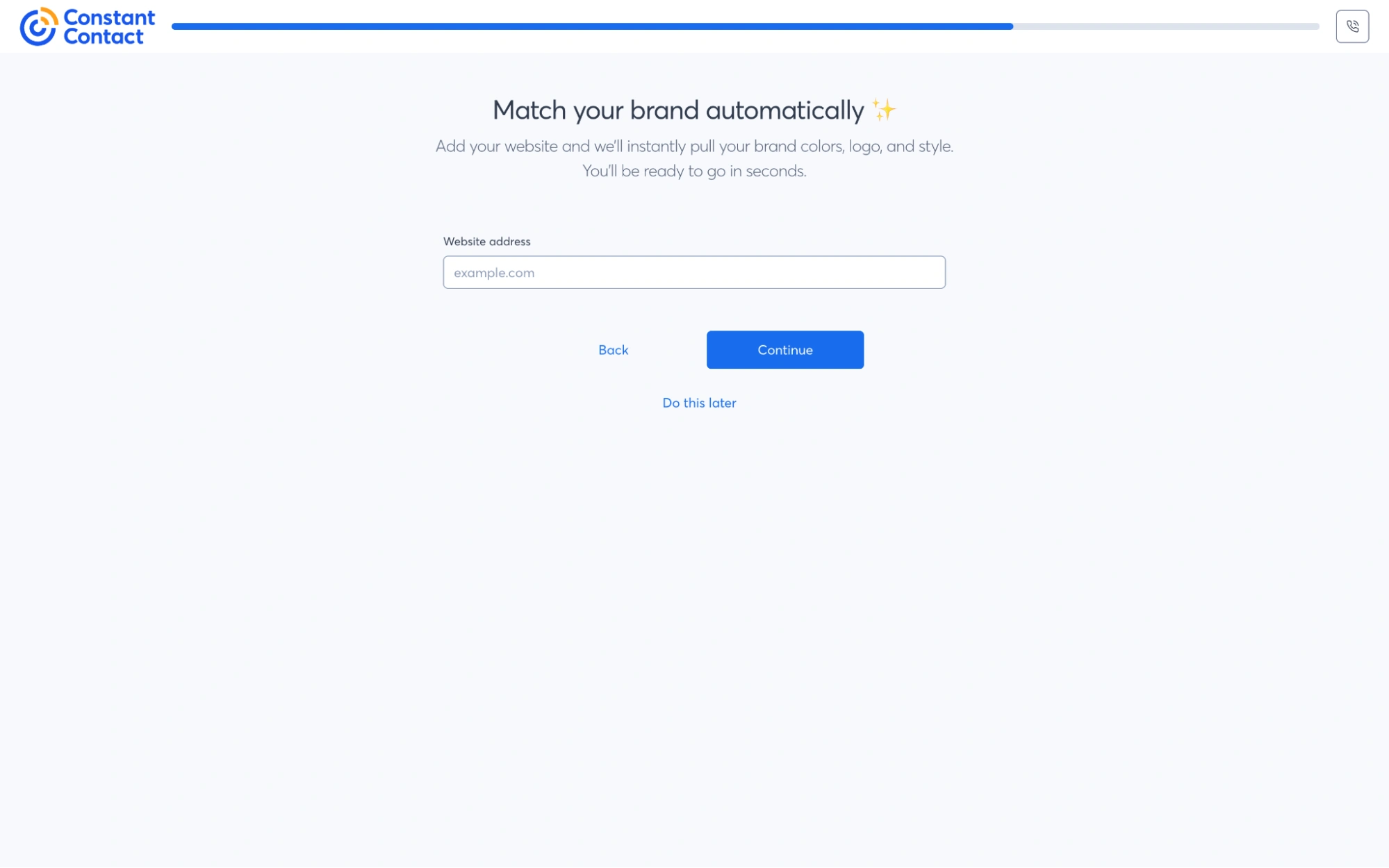 Enter your website domain.