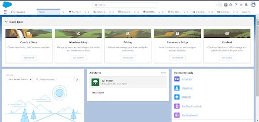 Go to the app launcher and select Commerce