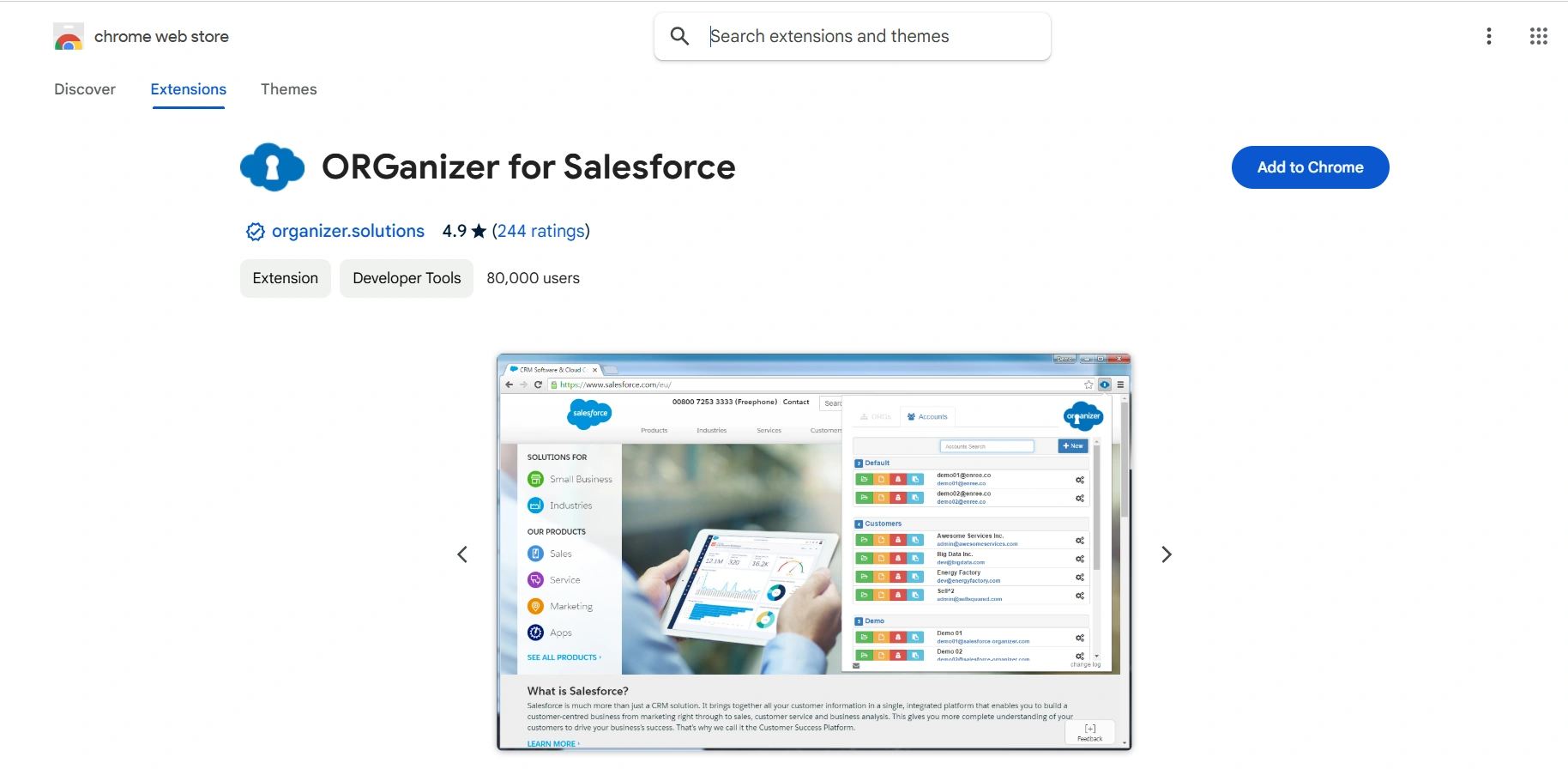 ORGanizer For Salesforce Chrome Extension Img