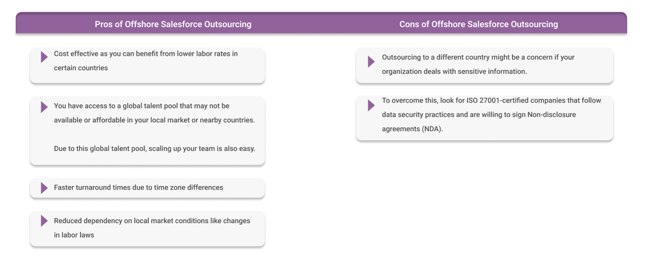 pros and cons of offshore salesforce outsourcing