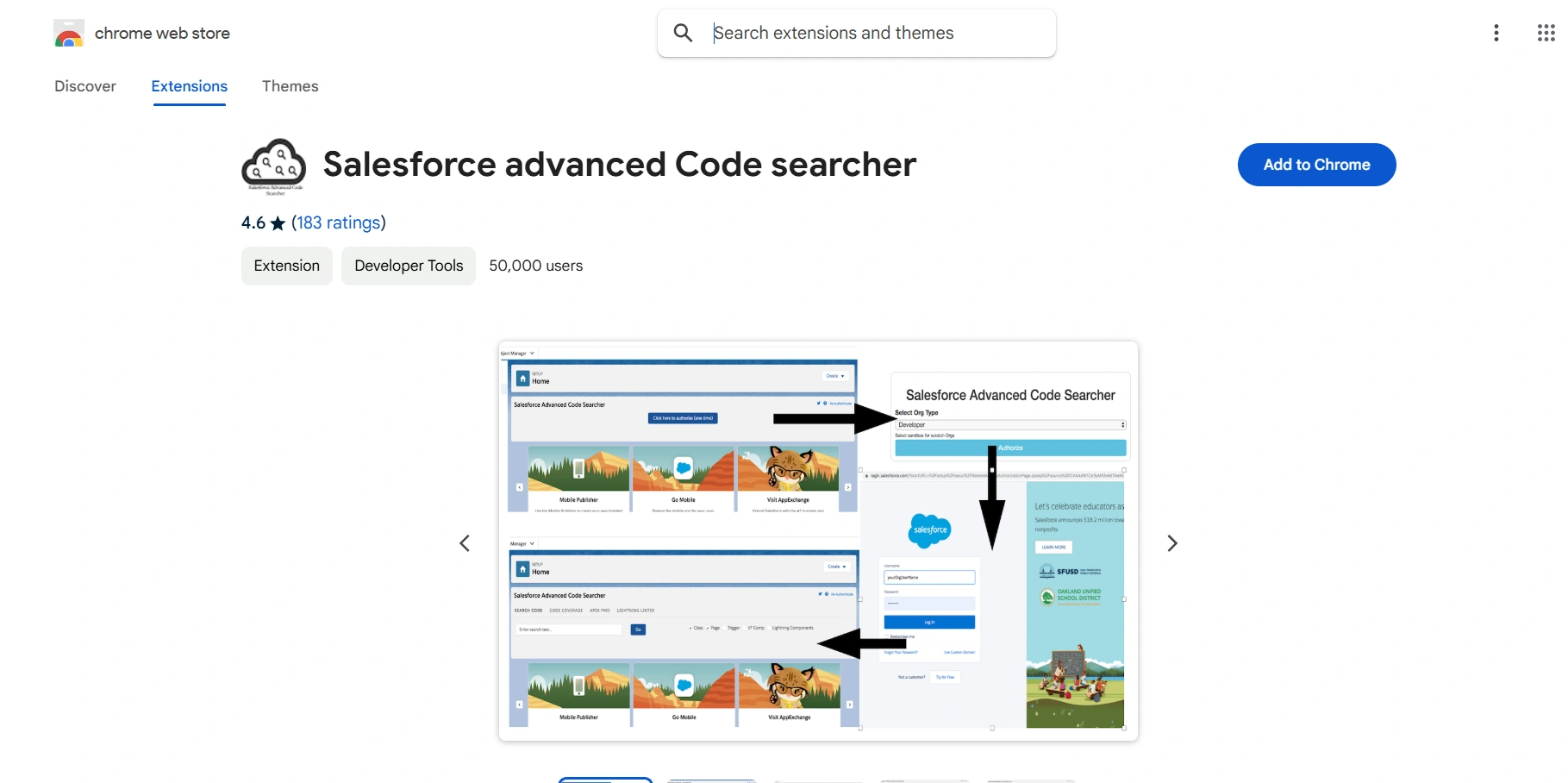 Salesforce Advanced Code Searcher Chrome Extension Img