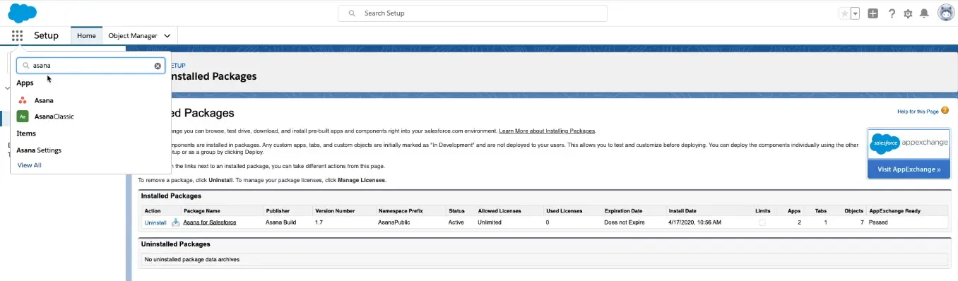 search in the apps section