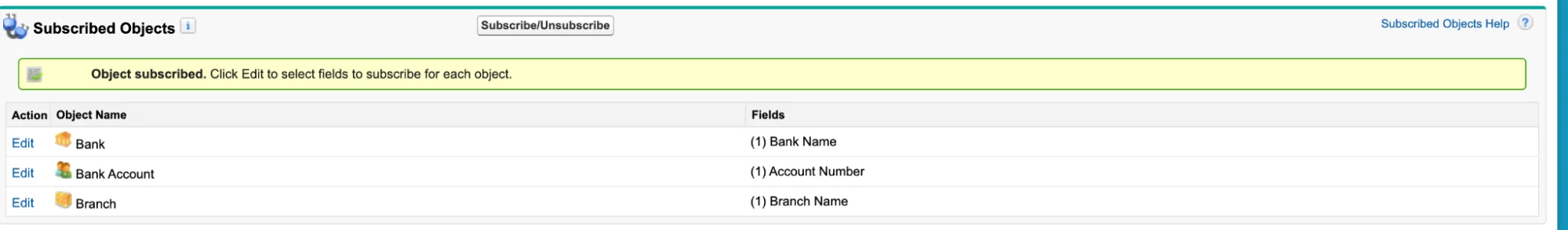 Select the fields that you want to receive