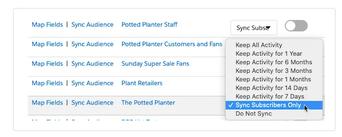 set up your sync schedule and settings