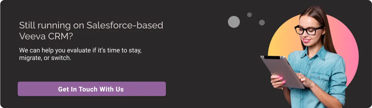Still running on Salesforce based Veeva CRM