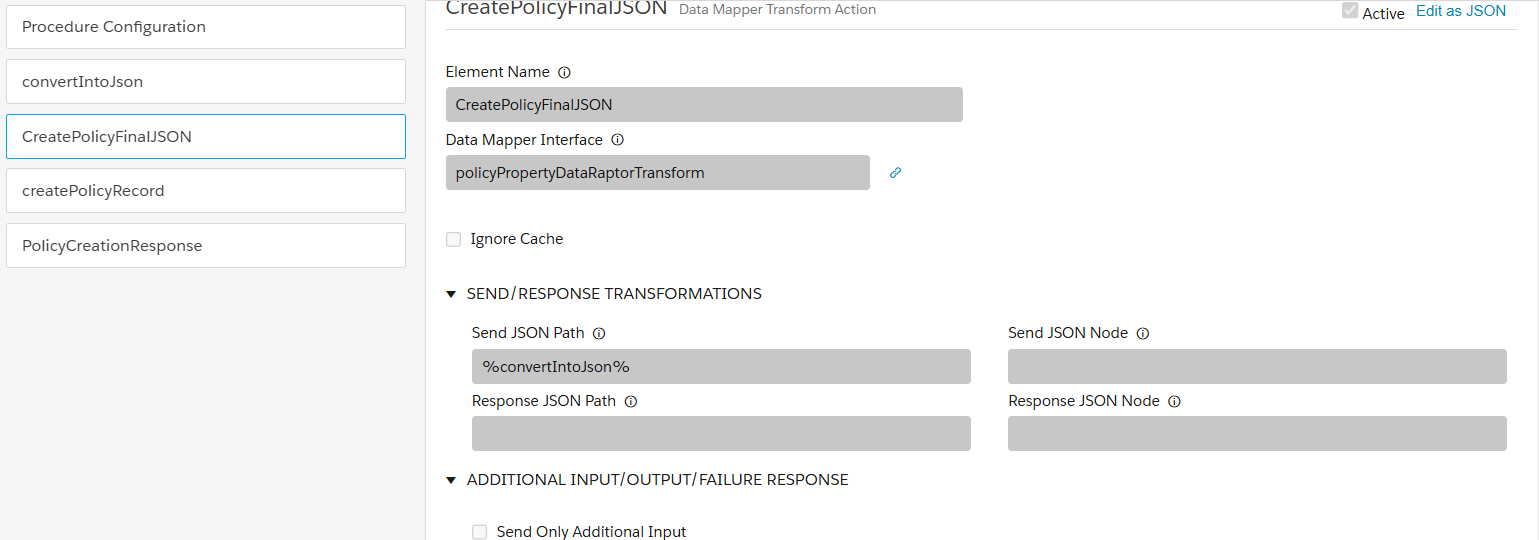 Transform Quote JSON to Policy JSON
